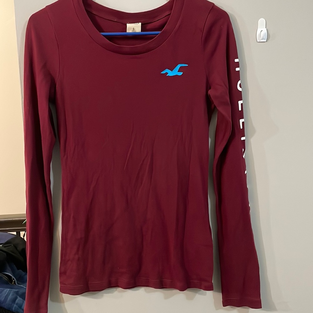 Hollister Red Long Sleeve Top- SZ S
